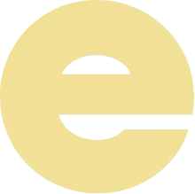 Litera "e" z loga "EGO". Złoty kolor.